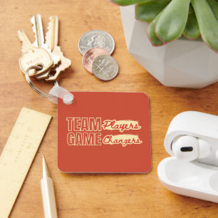 Customized Logo Motivational Team Player Office Keychain