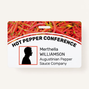 Customized Logo Photo ID Delegate CHILLI PEPPERS Badge
