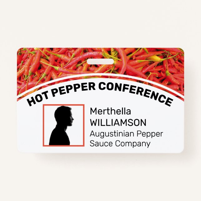 Customized Logo Photo ID Delegate CHILLI PEPPERS Badge (Front)