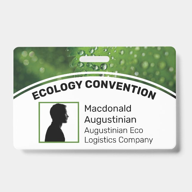 Customized Logo Photo ID DELEGATE Eco Greenery Badge (Front)
