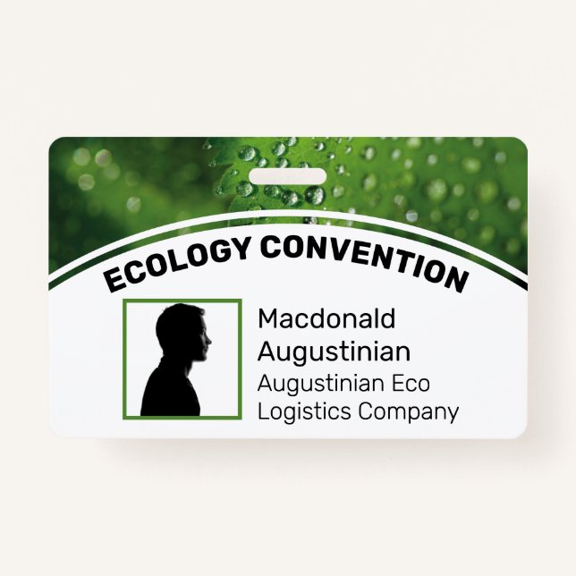 Customized Logo Photo ID DELEGATE Eco Greenery Badge (Front)