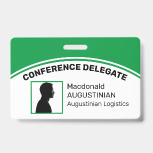 Customized Logo Photo ID Delegate MID GREEN Badge