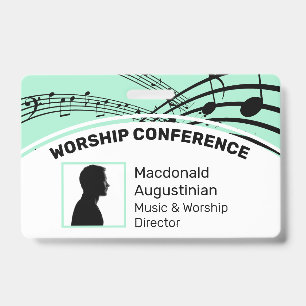 Customized Logo Photo ID Delegate MUSIC STAVES Badge