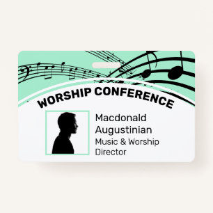 Customized Logo Photo ID Delegate MUSIC STAVES Badge