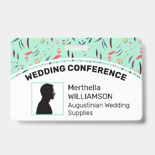 Customized Logo Photo ID Delegate NEO MINT FLORAL Badge