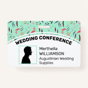 Customized Logo Photo ID Delegate NEO MINT FLORAL Badge