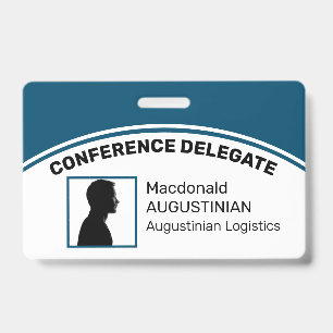 Customized Logo Photo ID Delegate PETROL BLUE Badge