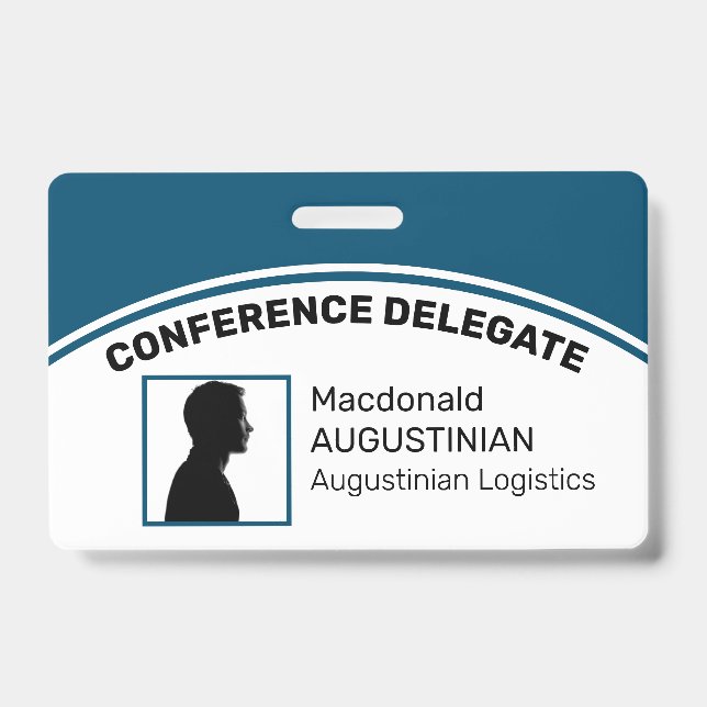 Customized Logo Photo ID Delegate PETROL BLUE Badge (Front)