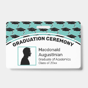 Customized Logo Photo ID GRADUATION Topper Mortar Badge