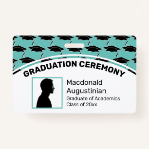 Customized Logo Photo ID GRADUATION Topper Mortar Badge
