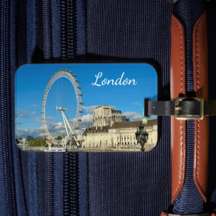 Customized London Eye Ferris Wheel and Thames Luggage Tag