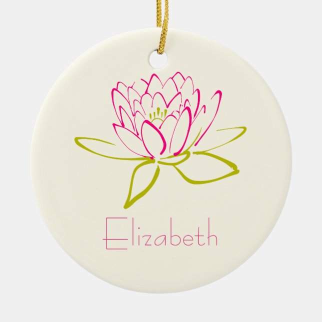Customized Lotus Flower Ceramic Ornament (Front)