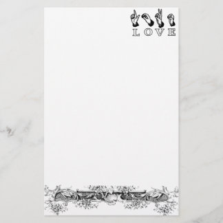 Customized Love Hand Sign Stationery