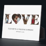 Customized Love Heart 4 Photo Plaque<br><div class="desc">Modern and elegant design printed Customized Love Heart 4 Photo Plaque that can be customized with your text. Please click the "Customize it" button and use our design tool to modify this template. Check out the Graphic Art Design store for other products that match this design!</div>