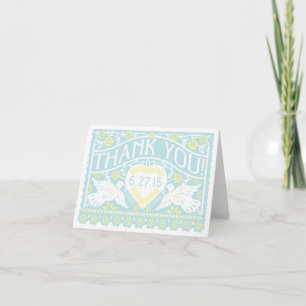 Customized Lovebirds blank Thank You Card