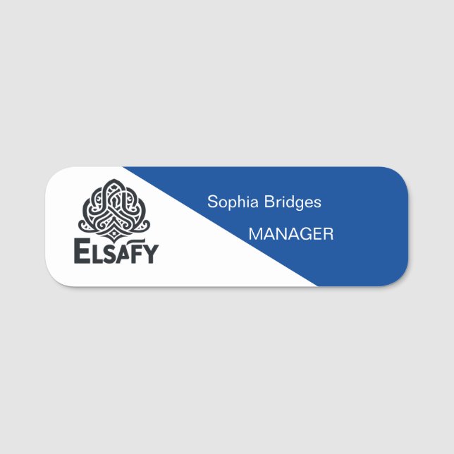Customized Magnetic & Safety Pin Employee ID Name Tag (Front)