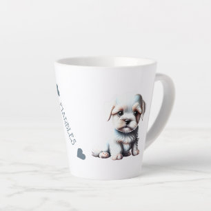 Customized Maltese Puppy Dog Name Your Text Latte Mug