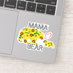 Customized MAMA BEAR Sunflowers Best Mom Decal