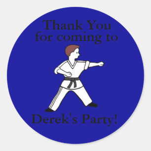 Customized Martial Arts birthday party stickers