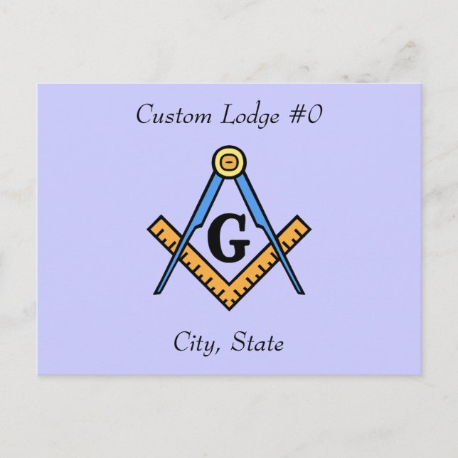 Customized Masonic Postcard (Front)