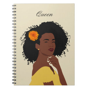 Customized Melanin African American Queen Notebook