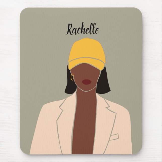 Customized Melanin Queen African American  Mouse Pad (Front)