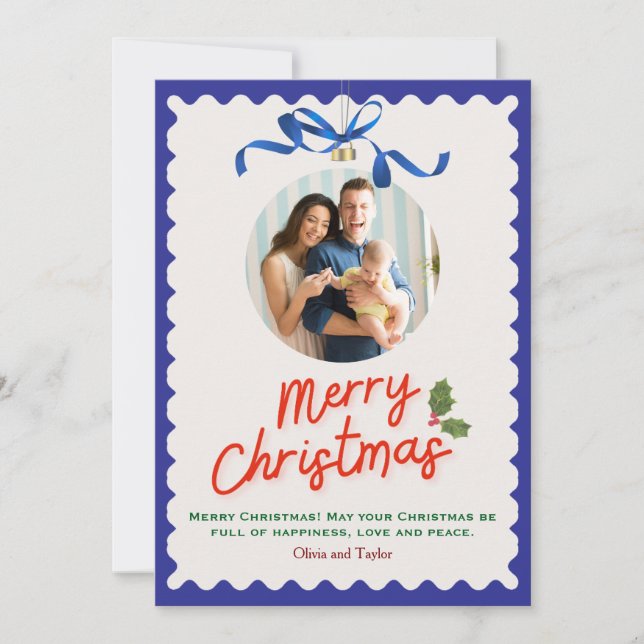 Customized Merry Christmas Photo Card (Front)