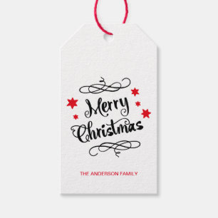Customized "Merry Christmas" Typography Gift Tags