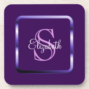 Customized Metallic Frame Monogram Coaster