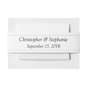 Customized Minimalist Unique Black Script Wedding Invitation Belly Band