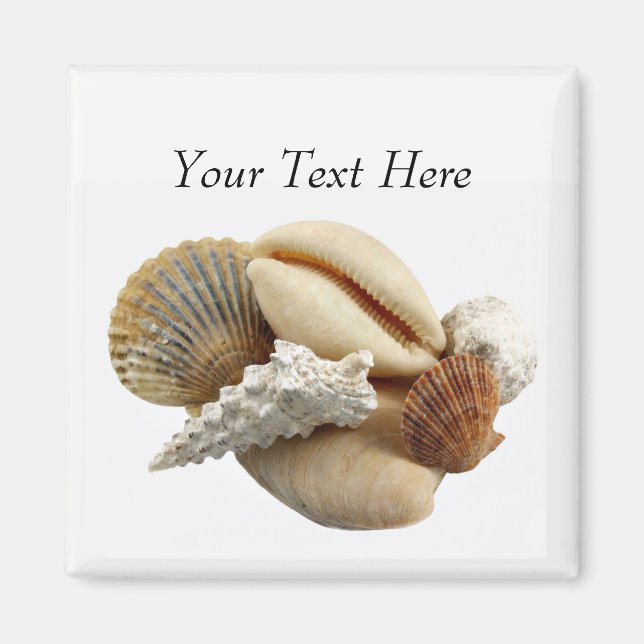 Customized Mixed Seashell Photo Magnet (Front)