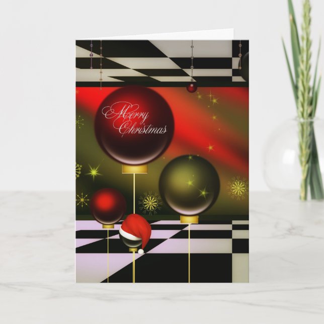 Customized Modern Art Christmas Card (Front)