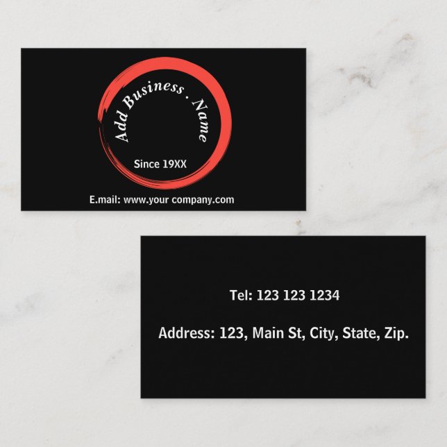  Customized Modern Black Professional  Business Card (Front/Back)