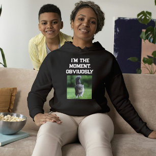 Customized Modern Black White Text And Pet Photo Hoodie