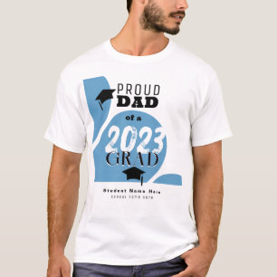 Customized Modern Blue Arch Proud Dad Grad  T-Shirt