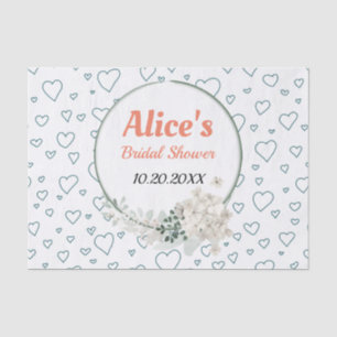 Customized Modern Floral Frame Bridal Shower Pape Tissue Paper