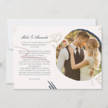 Customized Modern Floral Lace Wedding Invitation