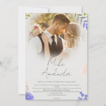 Customized Modern Floral Lace Wedding Invitation