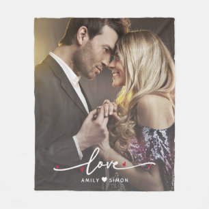 Customized Modern Love Minimal 1 Photo Blanket