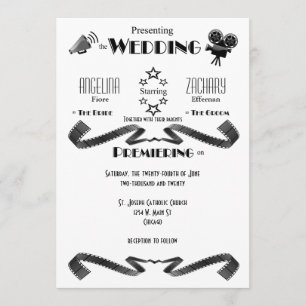 Customized Modern Movie Buff Wedding Invitation