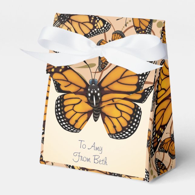 Customized Monarch Butterfly Favor Box (Front Side)