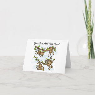 Customized Monkey Shine Animals Note Cards