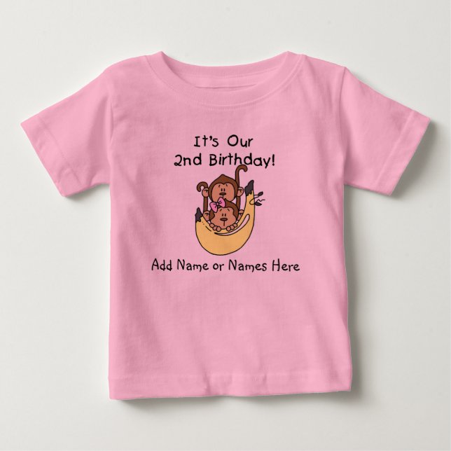 Customized Monkey Twin Boy and Girl Tshirt (Front)