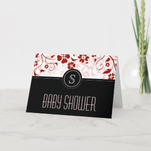 Customized Monogram Baby Shower Invitation Black