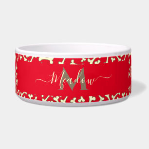 Customized Monogram Dog Bone Cartoon Red Pet