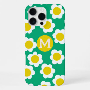 Customized Monogram Hand-drawn Daisy flowers iPhone 16 Pro Max Case