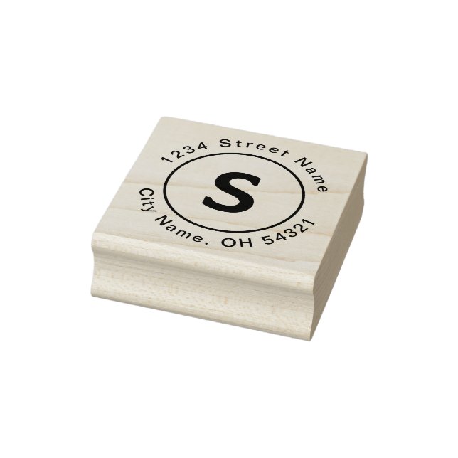 Customized Monogram Initial Modern Return Address Rubber Stamp (Stamp)