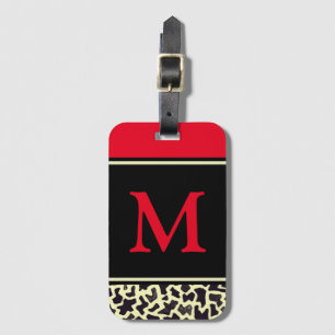 Customized Monogram Red Leopard Luggage Tag