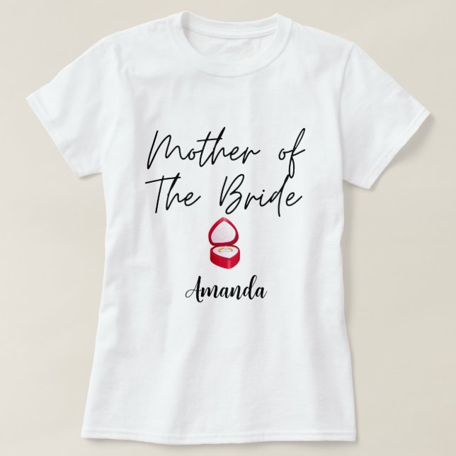 Customized Mother Of The Bride Bachelorette Party T-Shirt (Design Front)