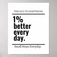 Customized Motivational 1% better Everyday Modern 